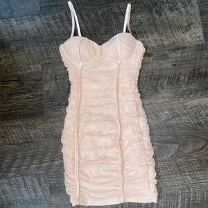 Coral Mini Bustier Dress